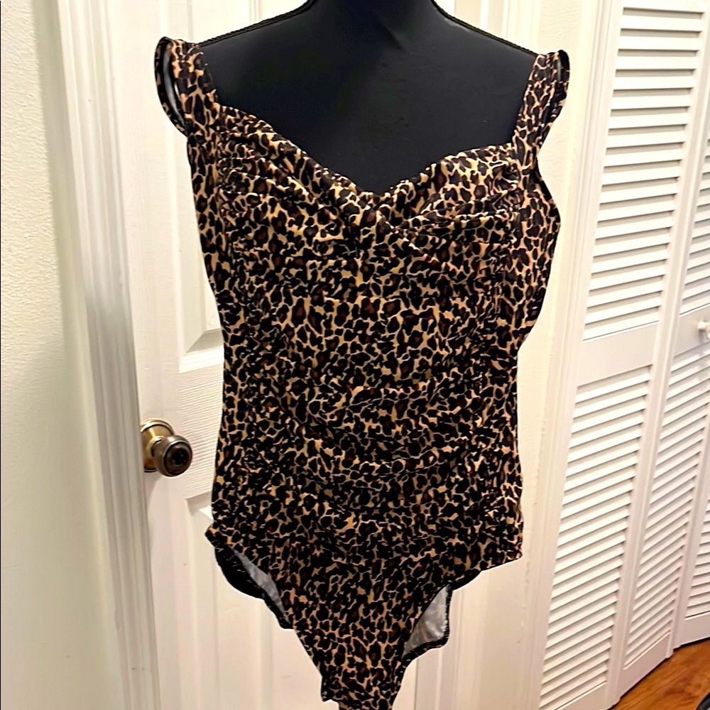 Trimshaper Leopard Print One Piece Swimsuit